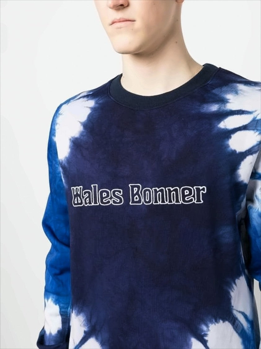 Tie-Dye Long Sleeve Shirt with Contrasting Logo