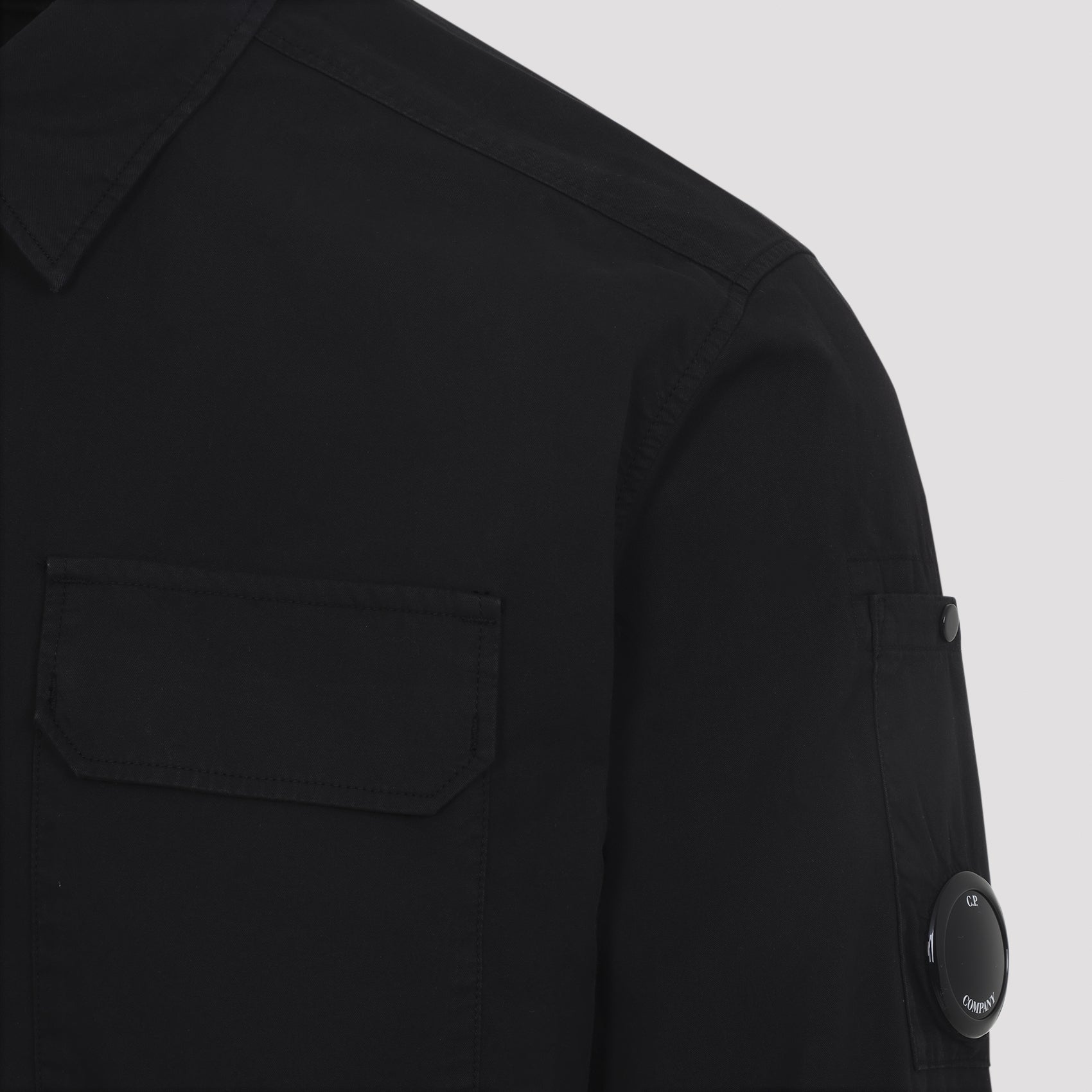 Casual Black Shirt With Classic Collar