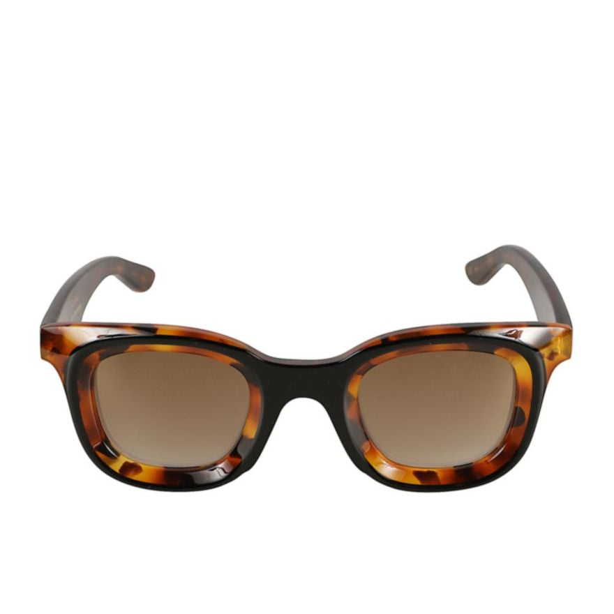 Joya Bold Rectangular Tortoiseshell Sunglasses with Brown Lenses