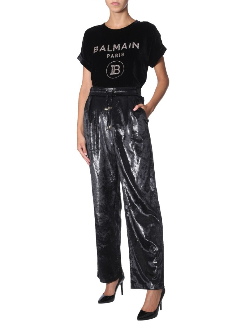 Velvet Lurex Wide Pants
