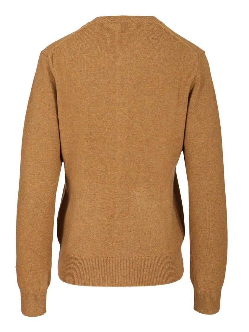 Wool Cardigan with Button-Up Front and Round Neckline