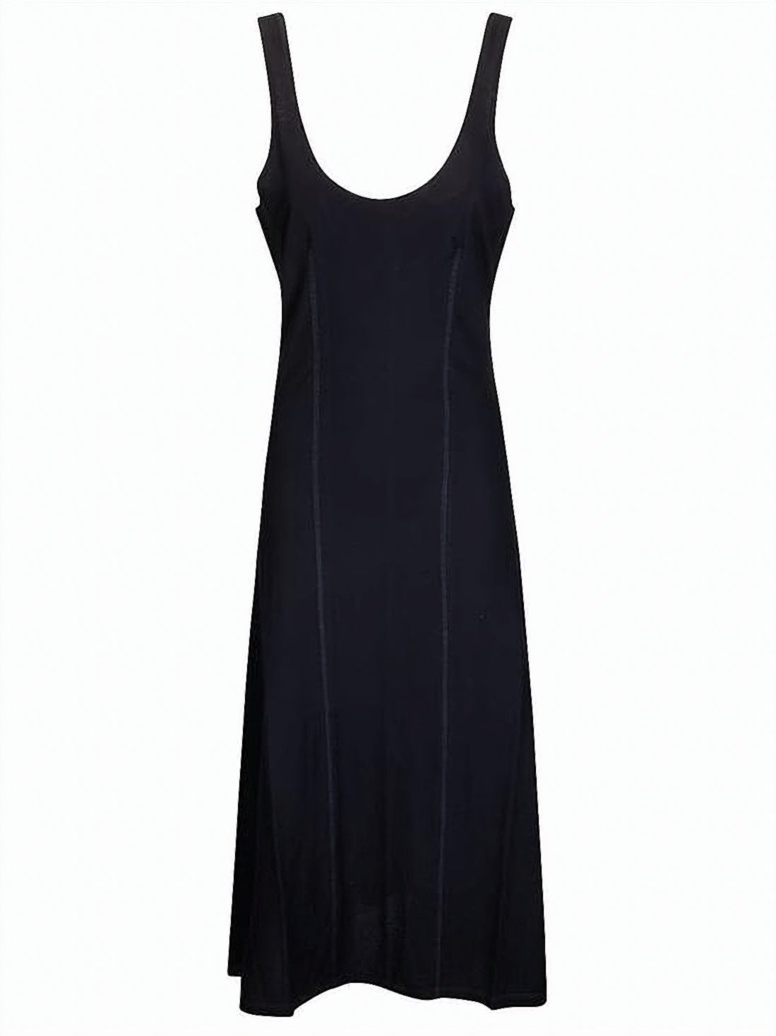 Sleeveless Fitted Black Midi Dress