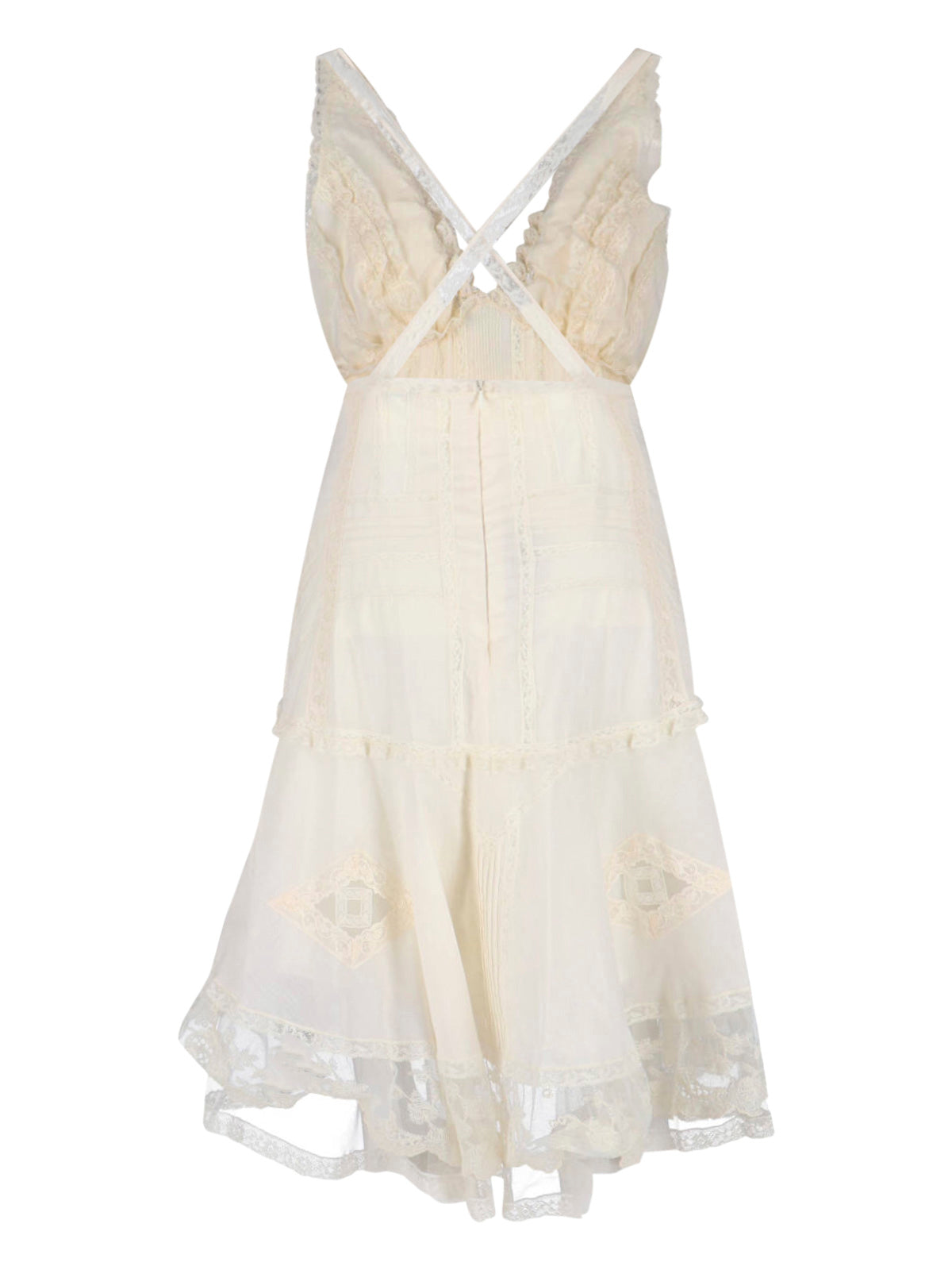 Ivory Cotton Muslin Midi Dress