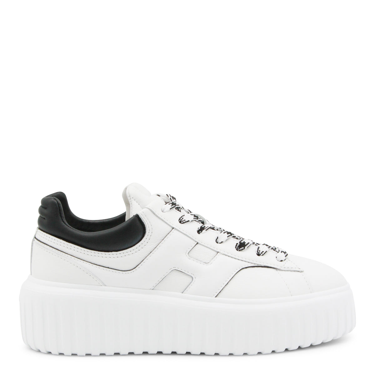 White And Black Leather Sneakers