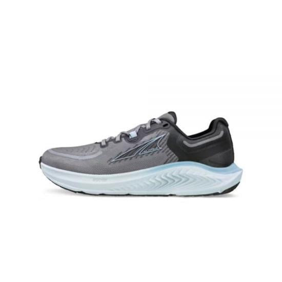 Breathable Grey Mesh Sneakers With Light Blue Sole