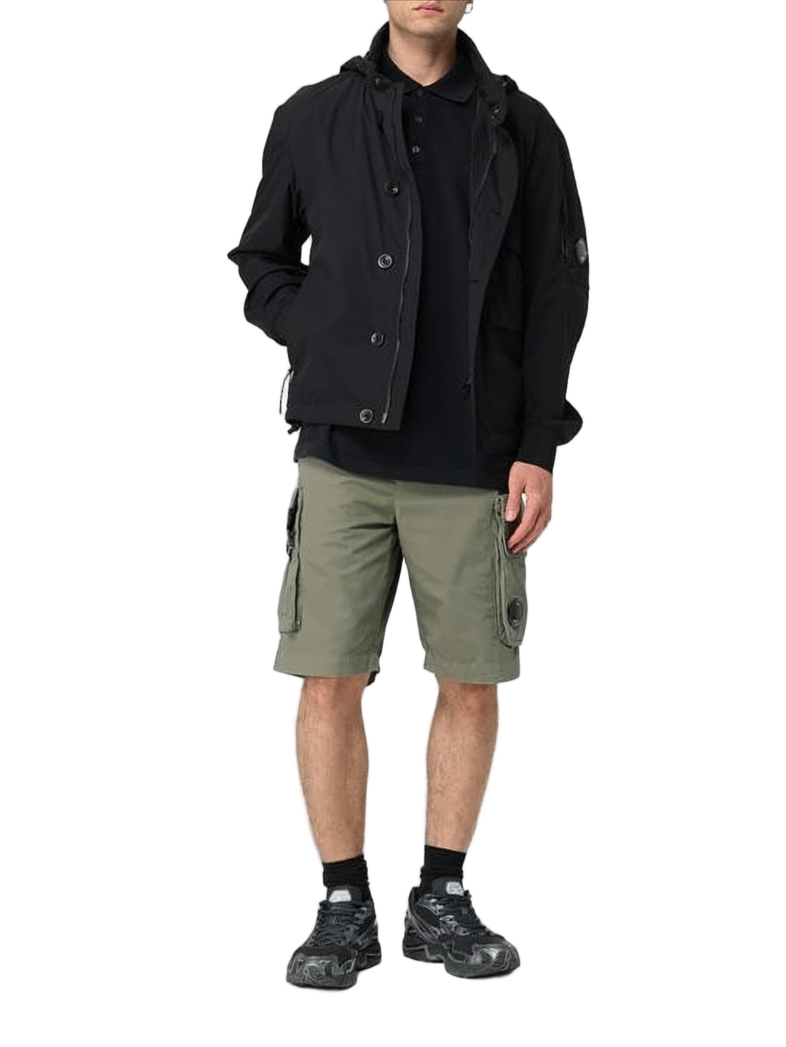 Minimalist Black Jacket with High Collar