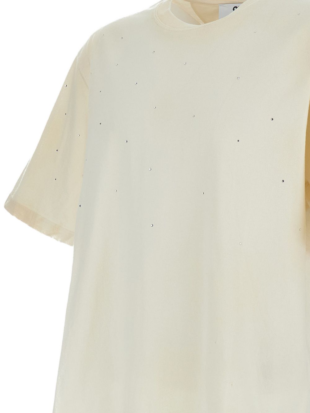 Distressed Beige Relaxed Fit T-Shirt