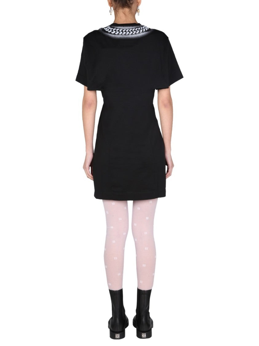 Dress With 3D "Chain" Print