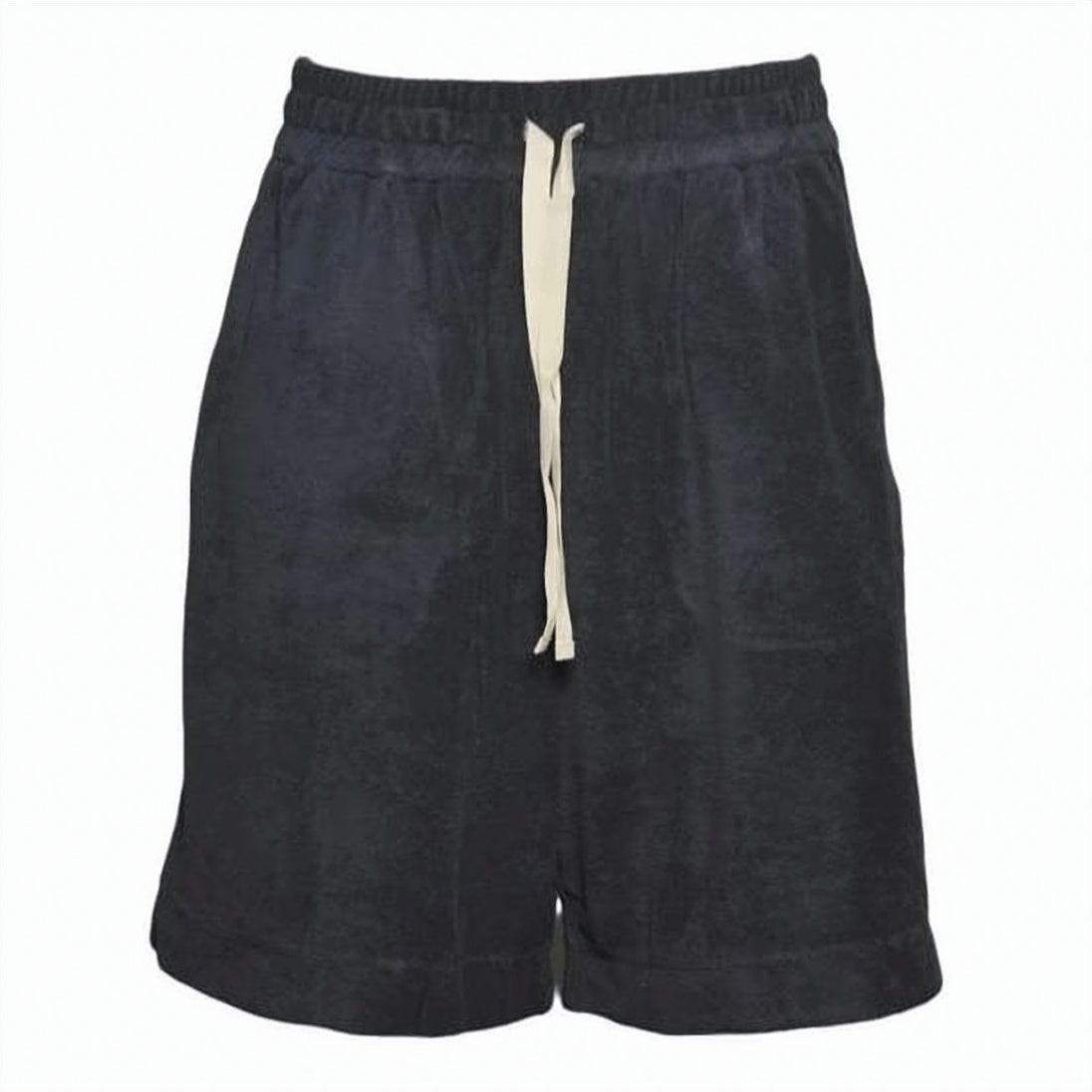 Relaxed Fit Black Cotton Shorts