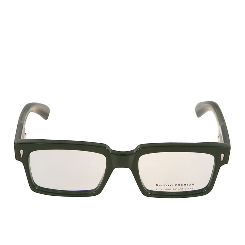 Premium 2 Rectangular Frame Sunglasses with Translucent Green Accents