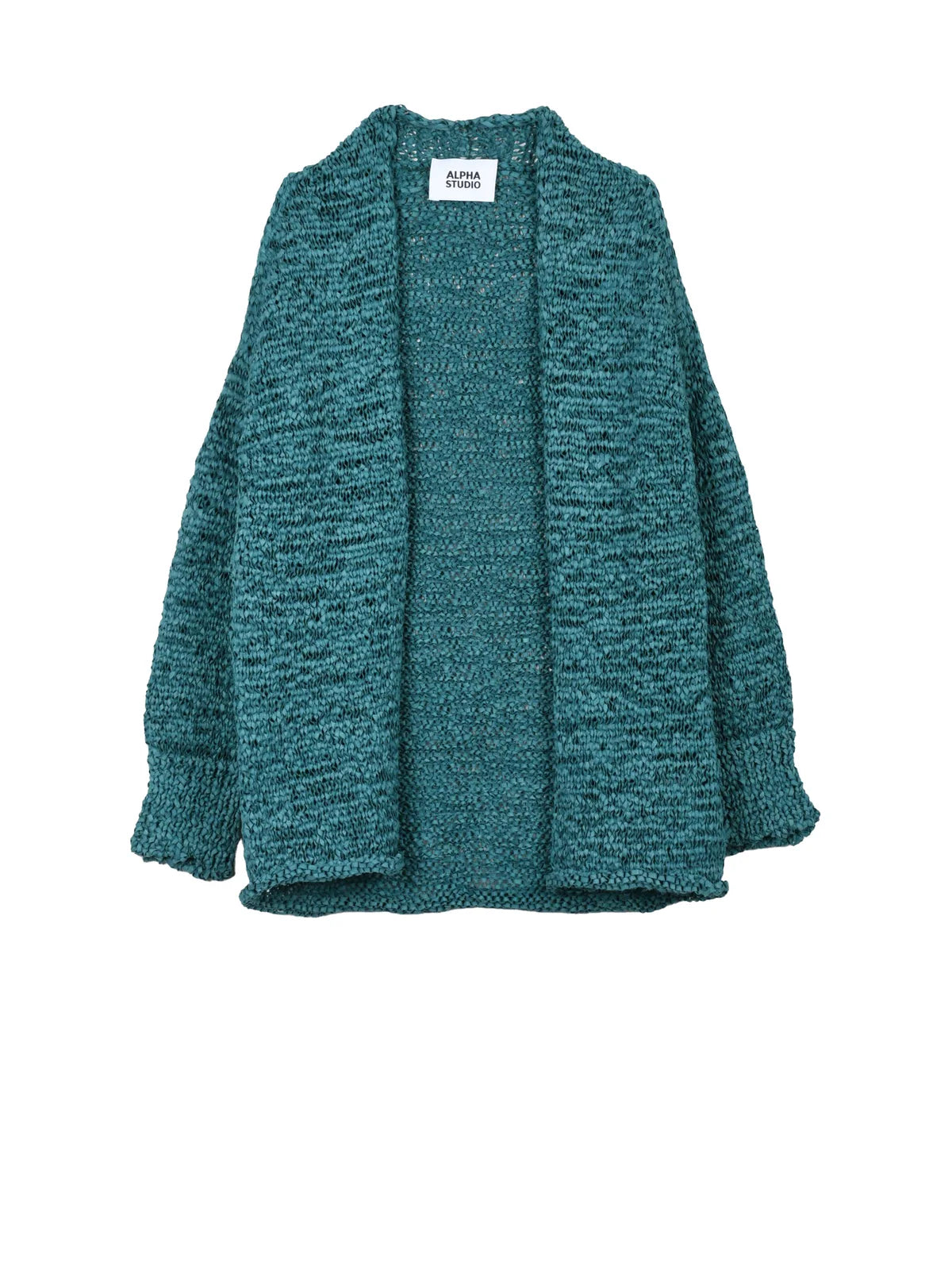 Green Polyester Polyamide Braided Ribbon Cardigan