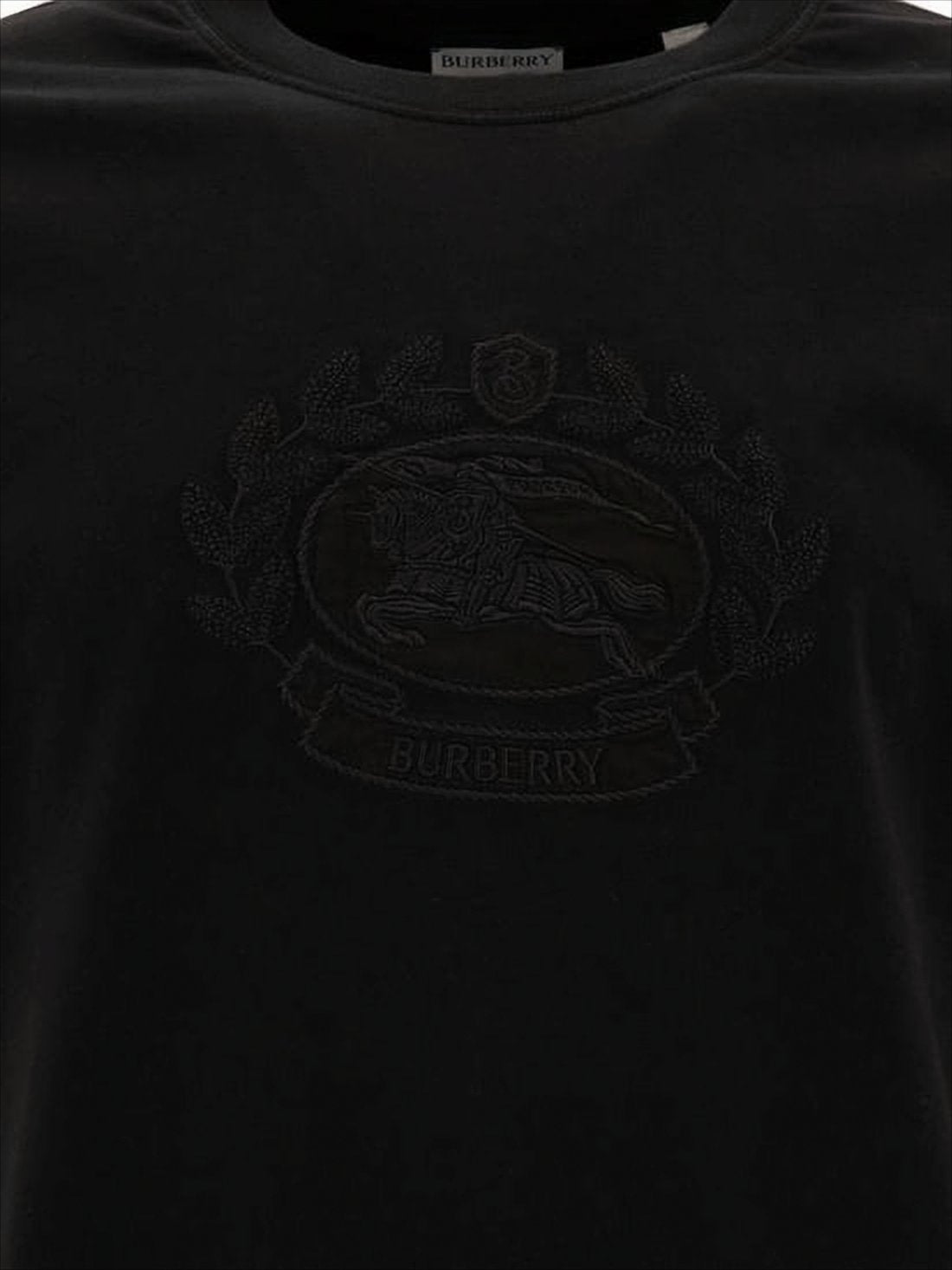 Tonal Emblem Black Cotton T-Shirt