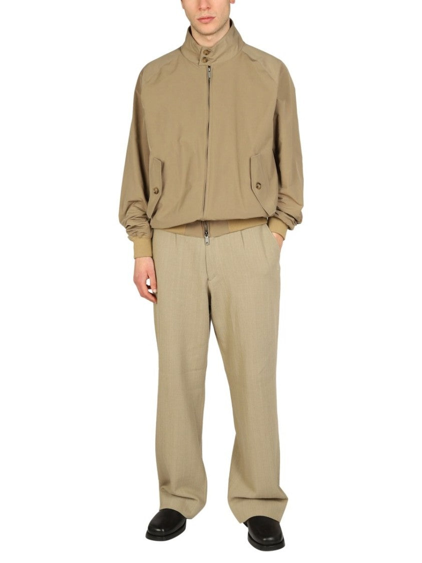 Classic High Collar Bomber Jacket With Flap Pockets