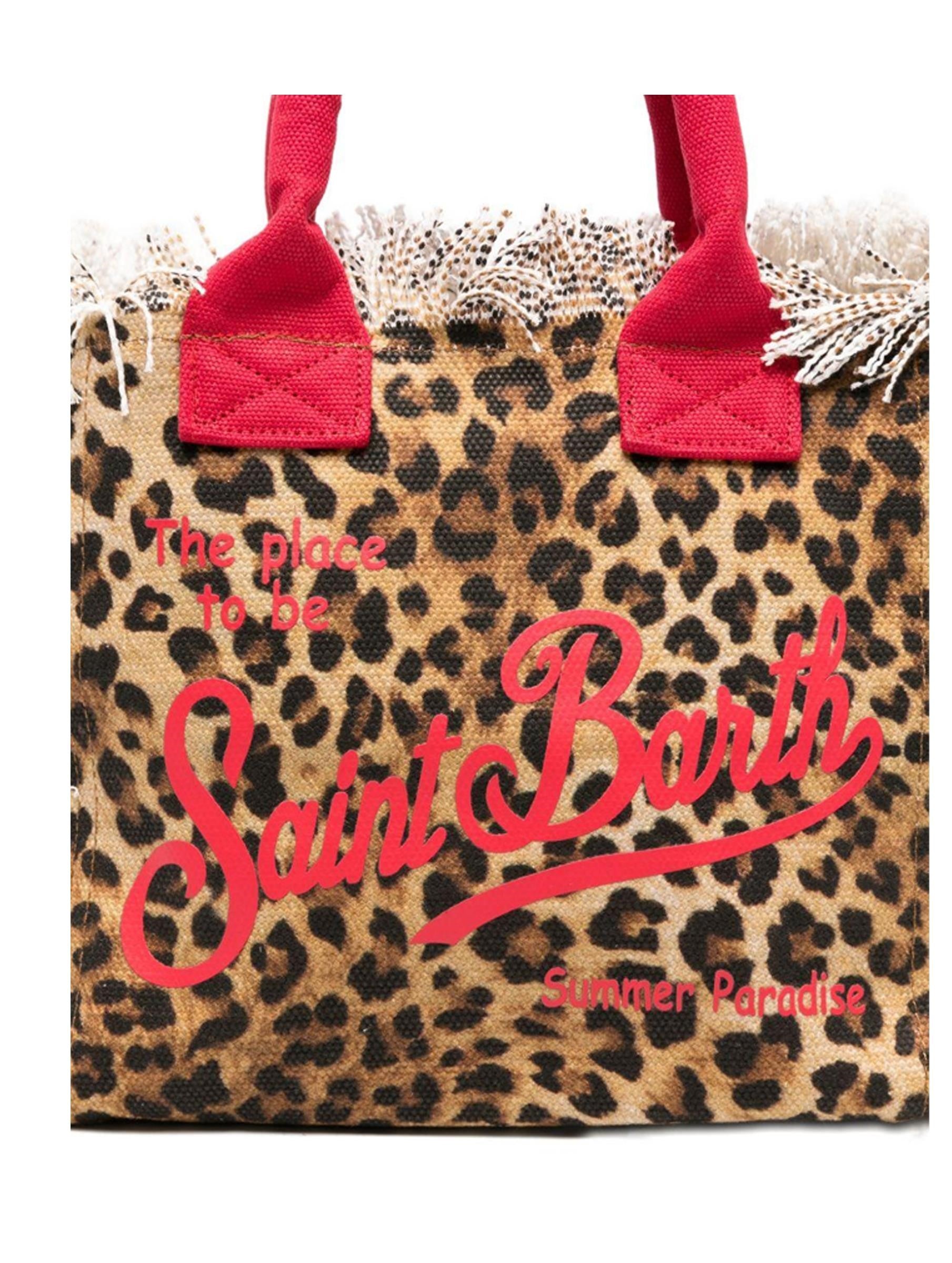 Leopard Print Tote Bag with Fringed Edges