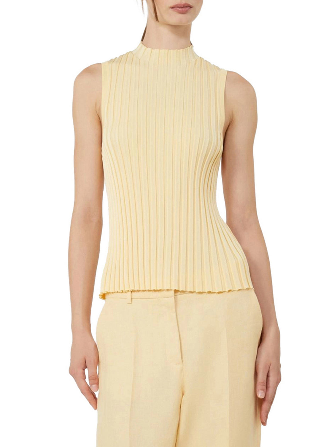 Light Yellow Wkdbautta Silk Camisole