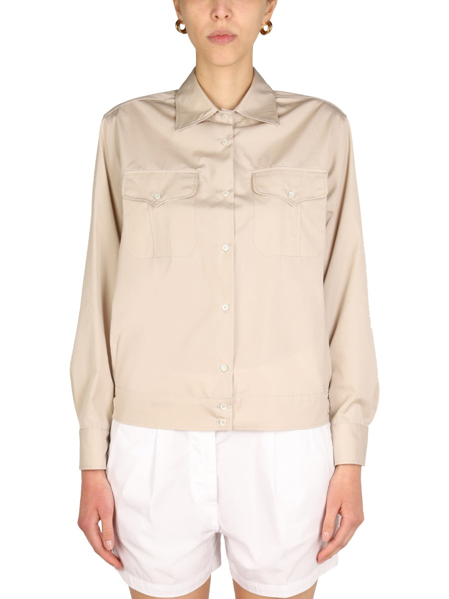 Pointed Collar Cotton Shirt