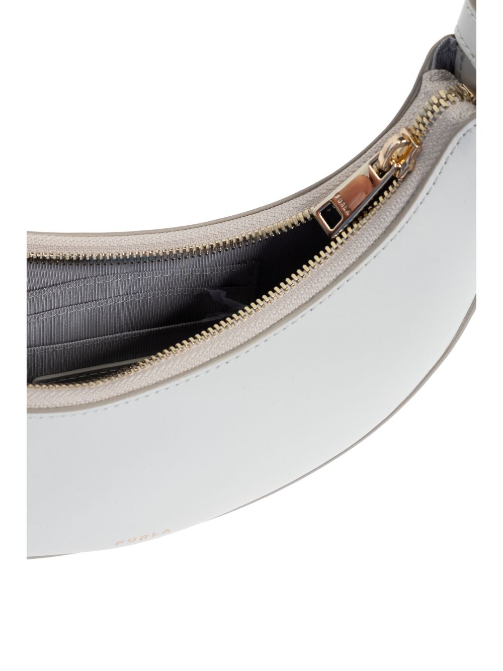 Crescent-Shaped White Furla Bag
