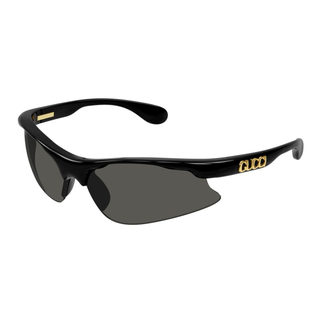 Wraparound Sunglasses with Glossy Black Frame