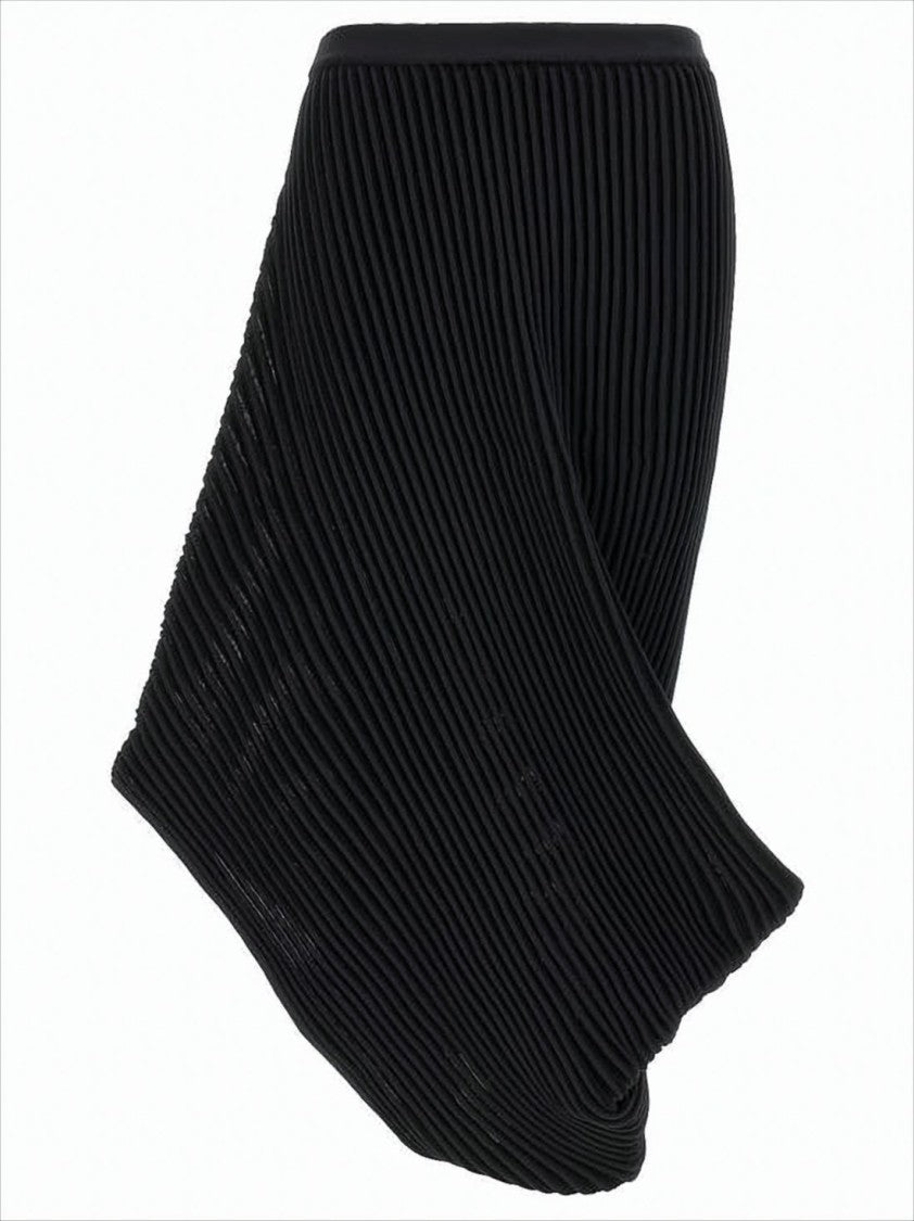 Pleated Midi Skirt with Textured Design