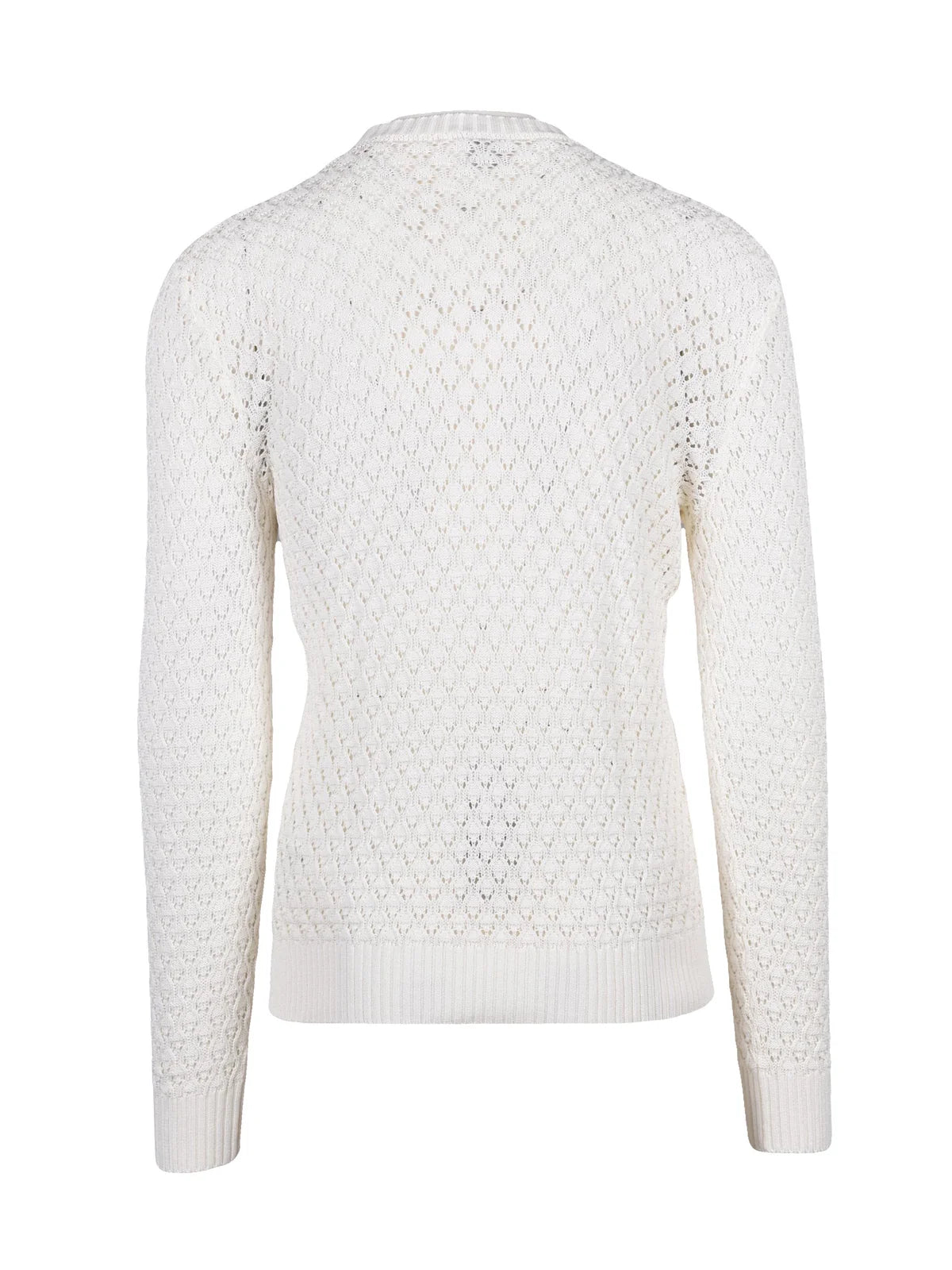 White Cotton Tricot Sweater