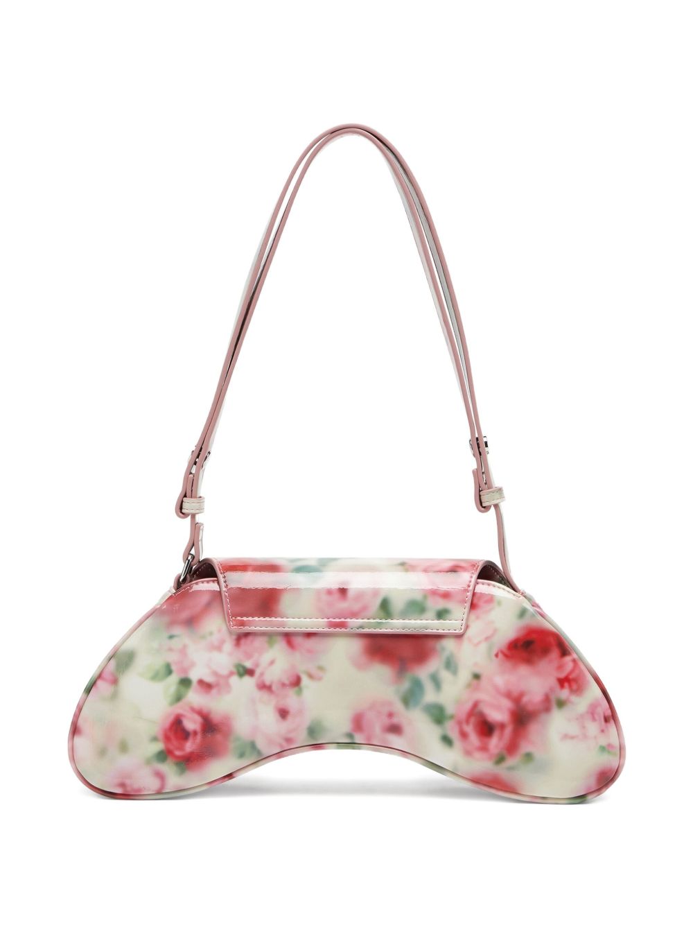 Floral Print Curved Silhouette Handbag