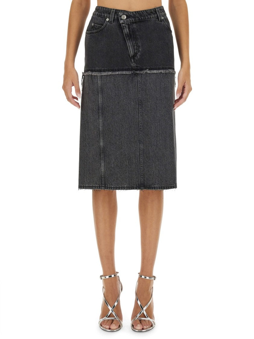 Two-Tone Denim Skirt