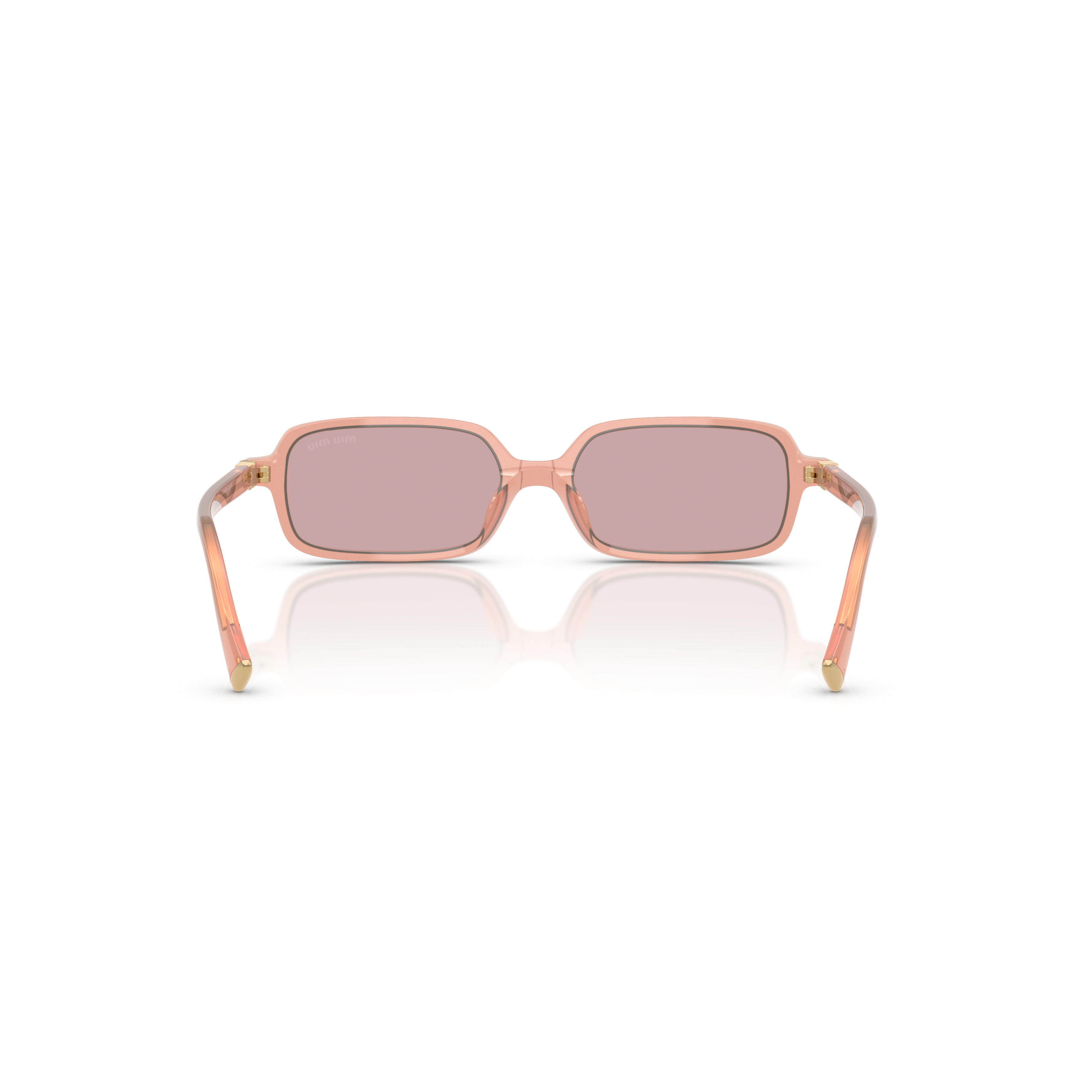 0mu 11zs Translucent Peach Rectangular Sunglasses