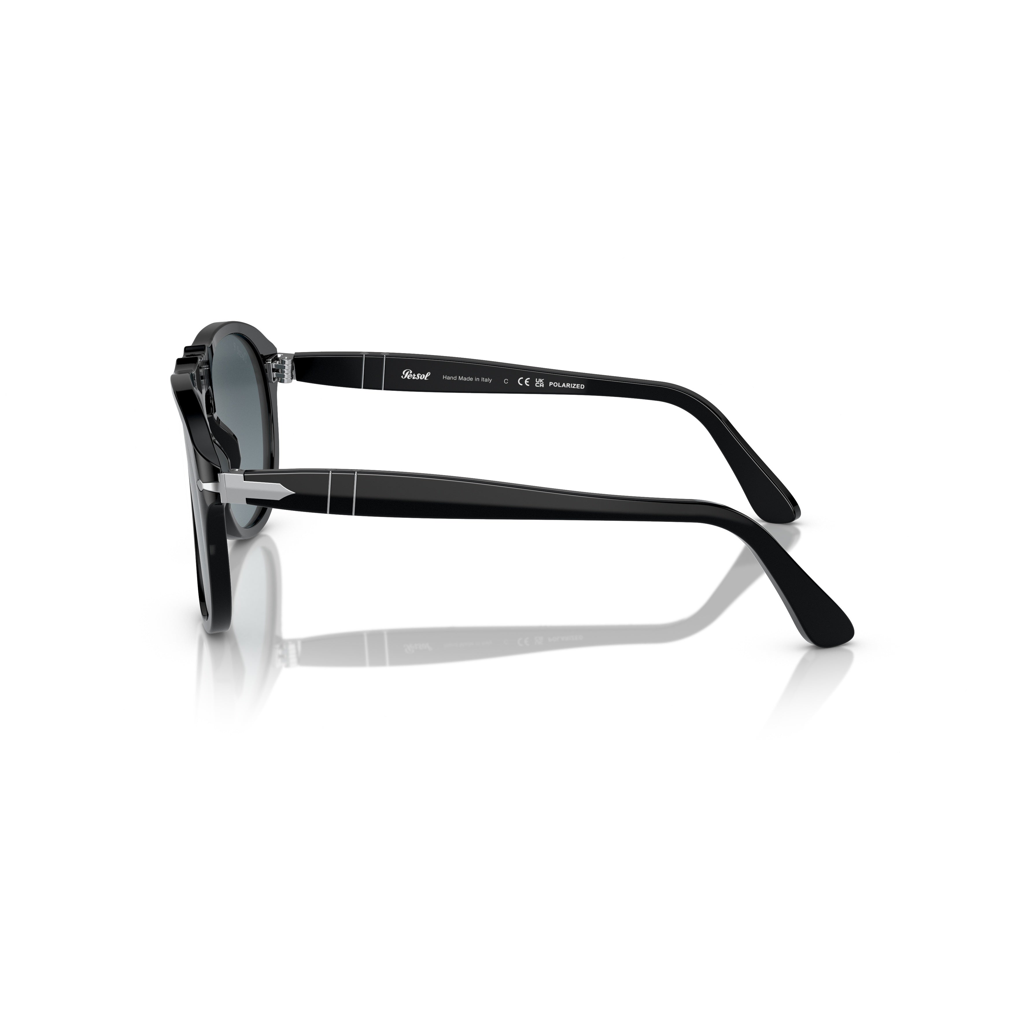 0po0649 Classic Aviator Sunglasses with Glossy Black Frame