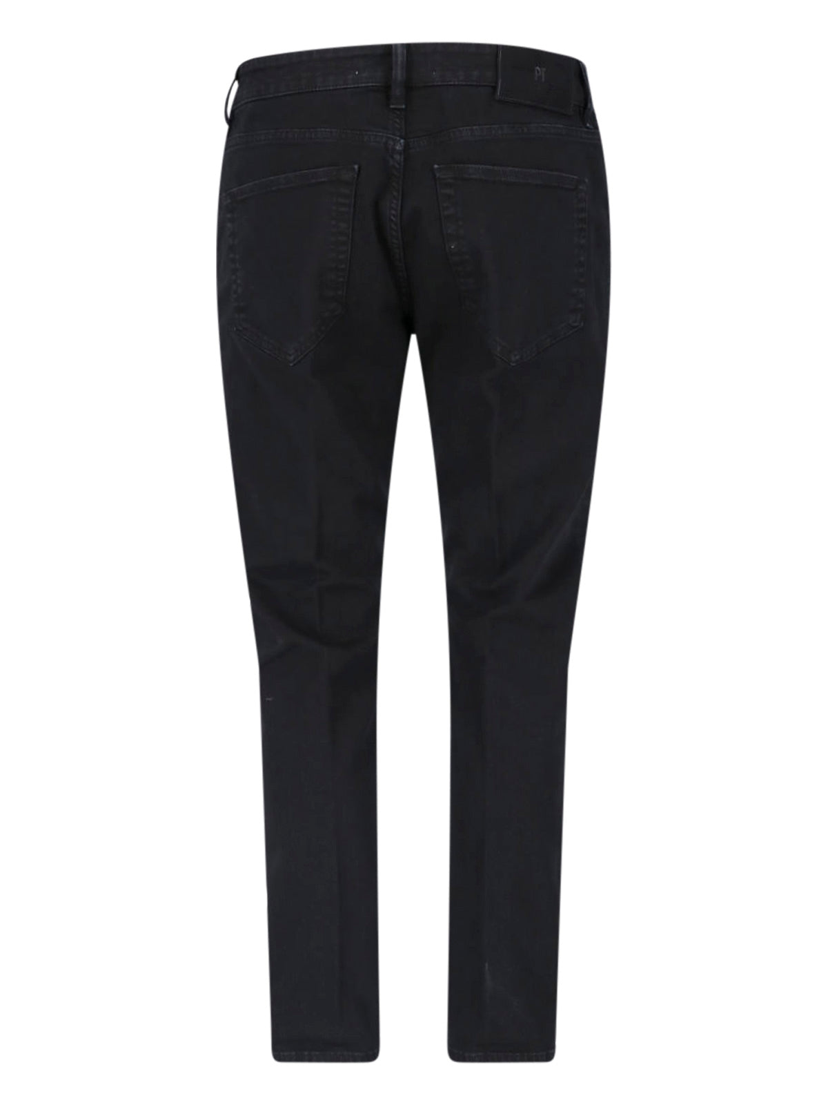 Black Straight-Leg Stretch Cotton Jeans