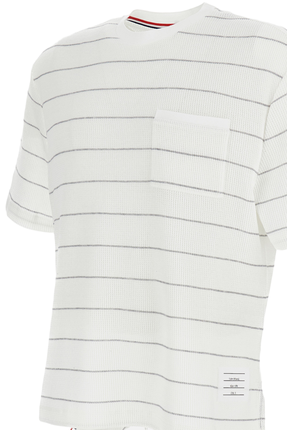 SHORT SLEEVE TEE IN TEXTURED STRIPE WAFFLE