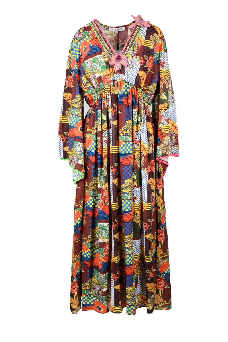 Long Cotton Dress - Multicolored