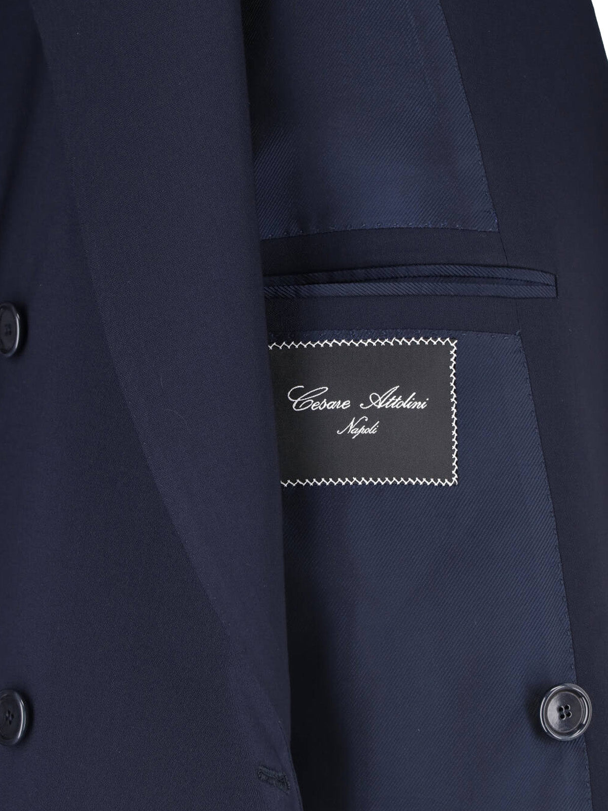 Navy Blue Double-Breasted Virgin Wool Suit