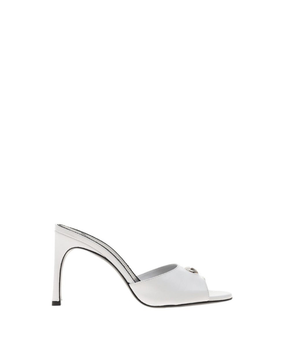 95Mm Open-Toe Mules With Silver-Tone Logo Plaque