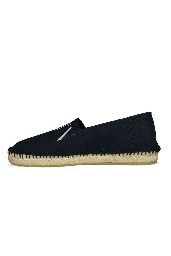 Navy Blue Canvas Espadrilles With Foldable Heel