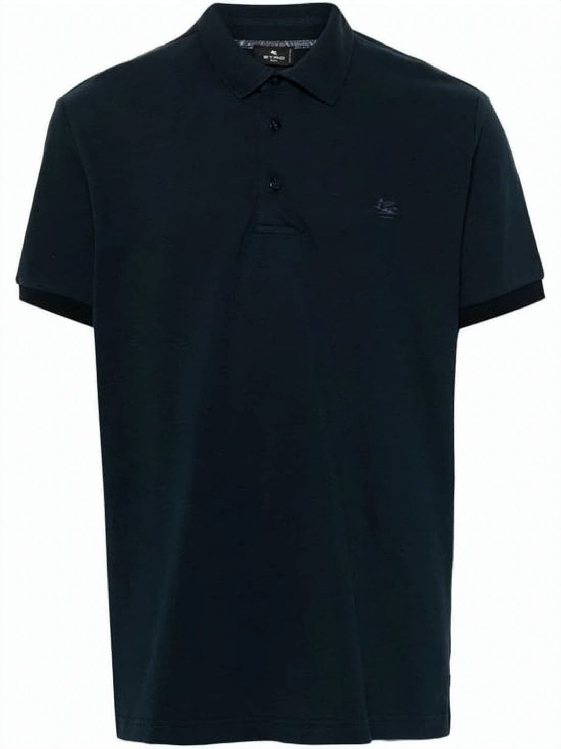 Black Polo Shirt with Embroidered Detail