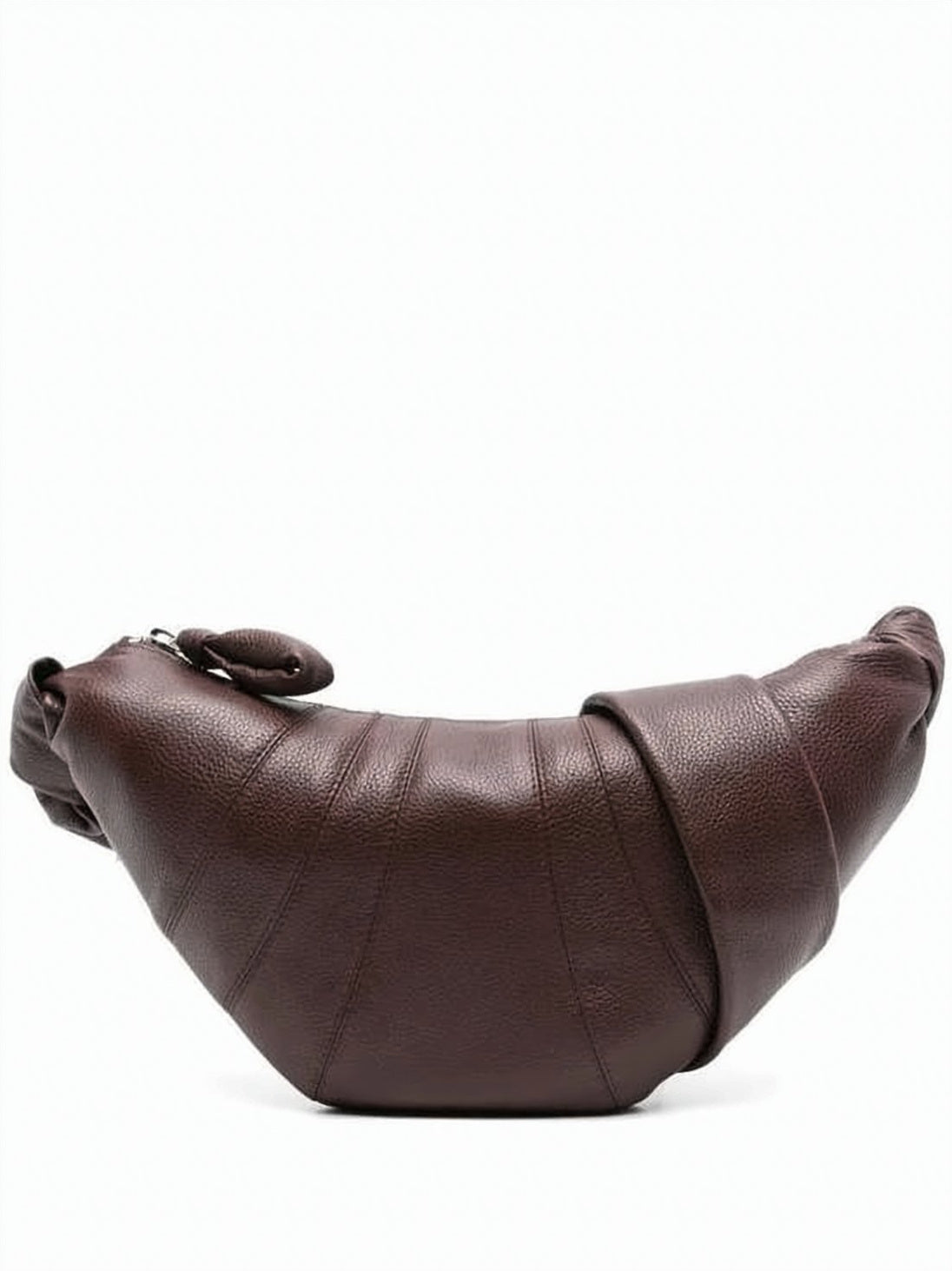Crescent-Shaped Shoulder Bag in Rich Brown Texture