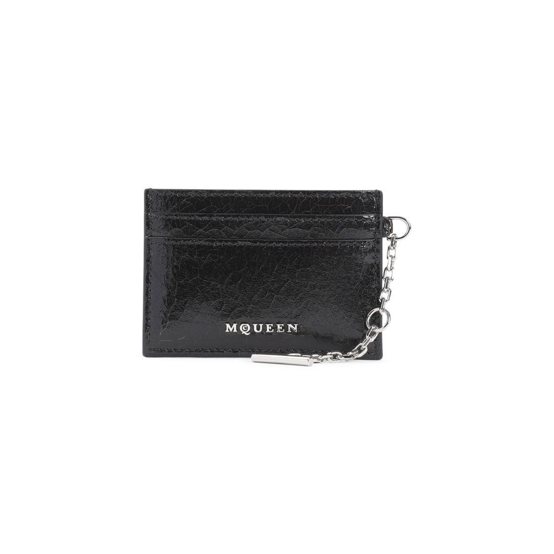 Leather Wallet With Compact Design And Chain Detail