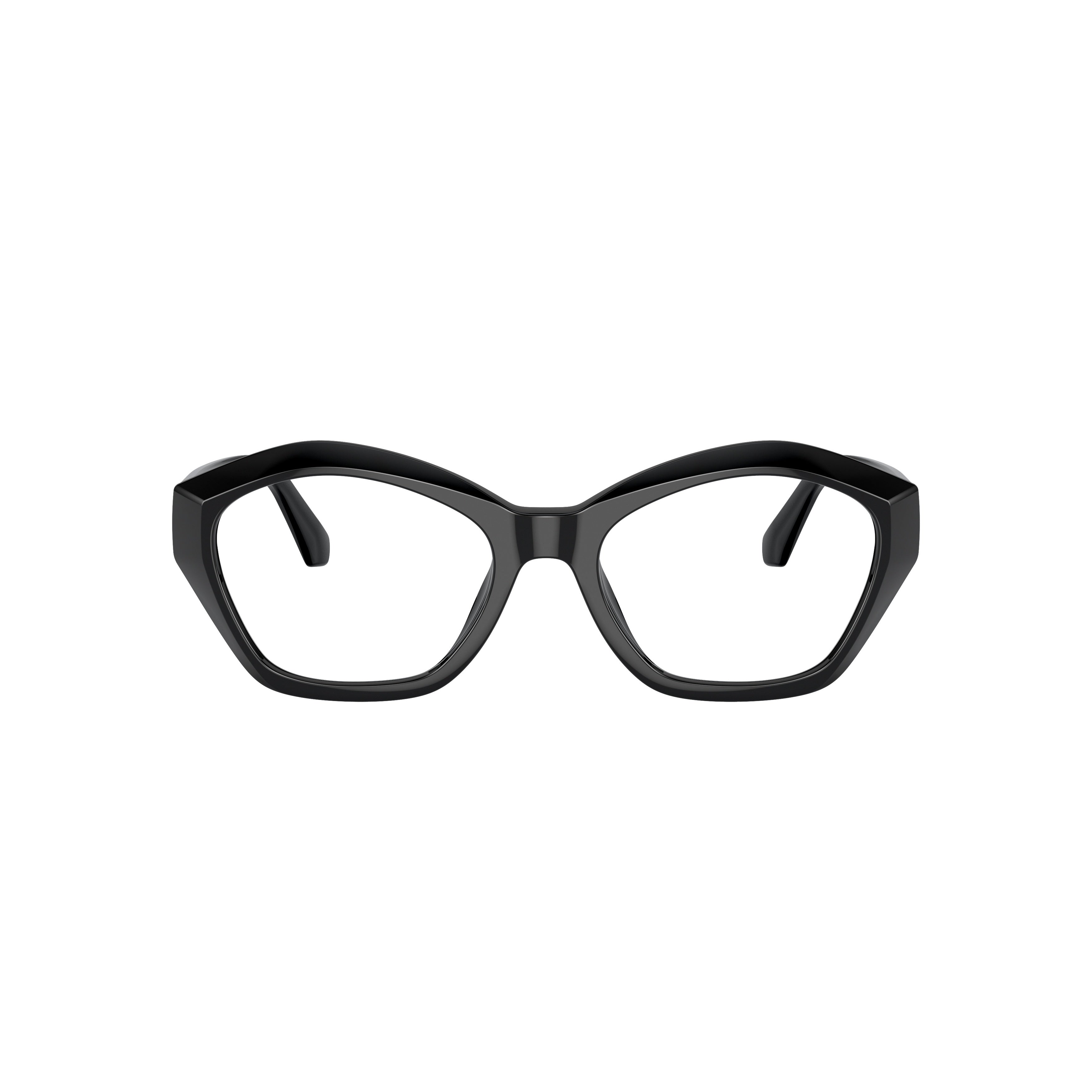 0mk4116u Geometric Black Eyeglasses with Gold Accents