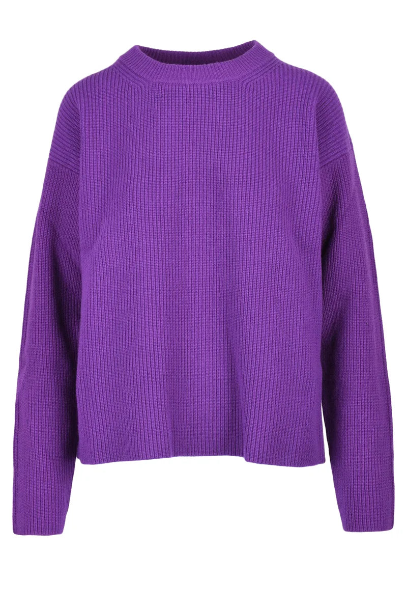 Ribbed Wool Sweater - Purple