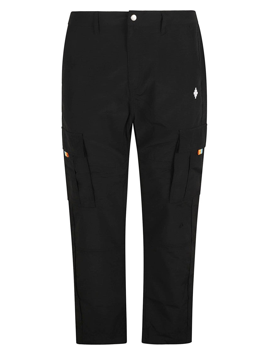 Relaxed Fit Black Cargo Trousers