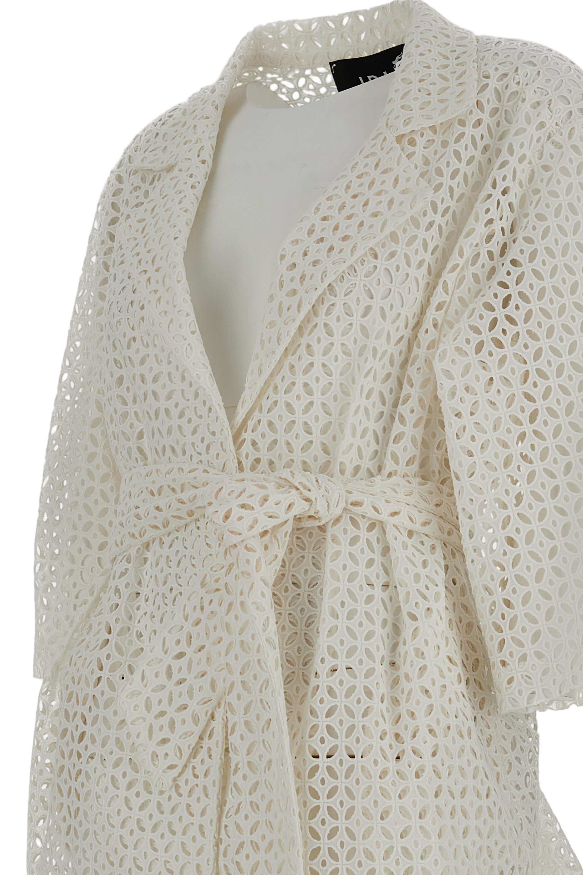 Structured White Jacket with Front Zipper Closure