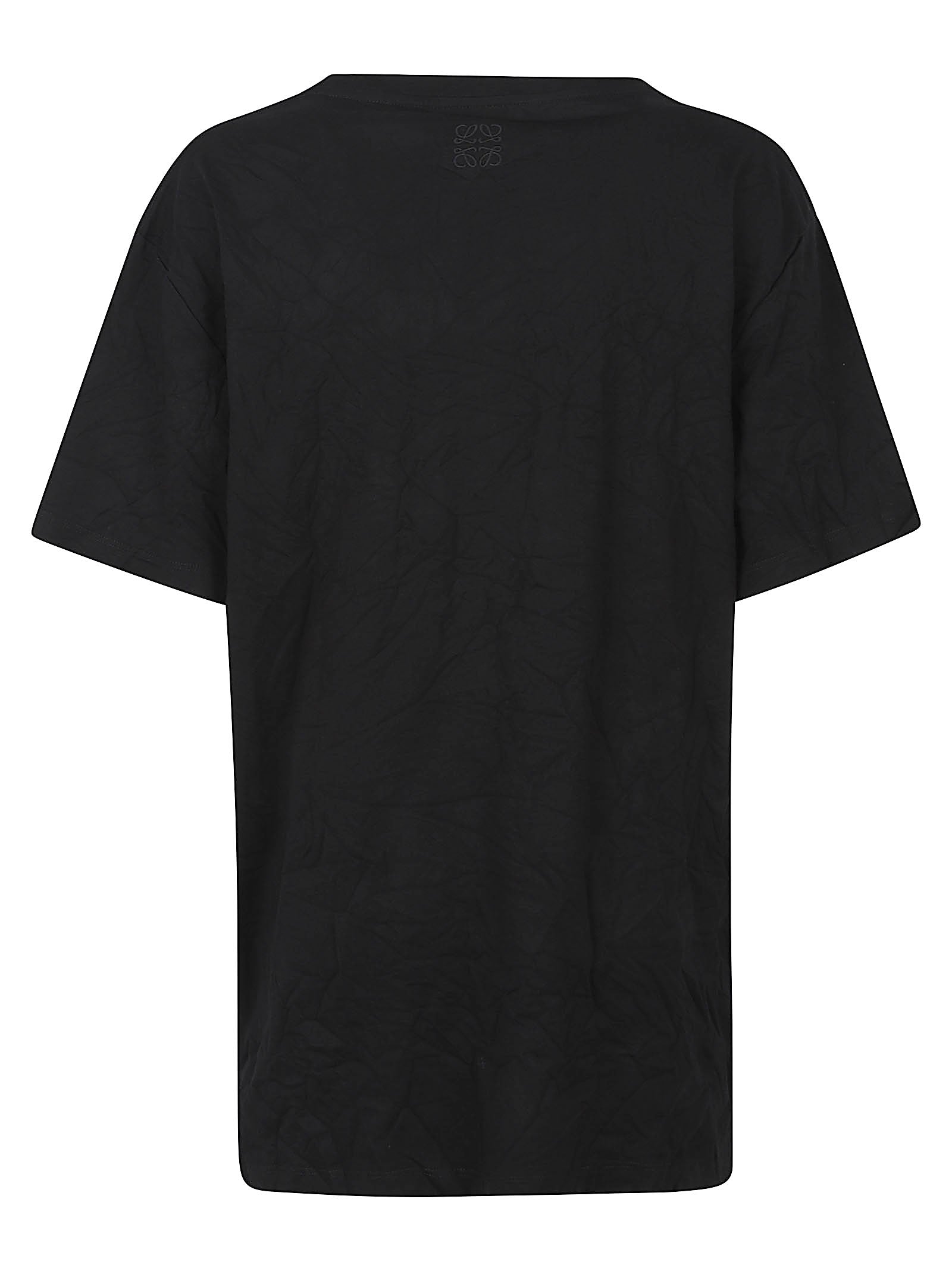 Textured Black T-Shirt With Adjustable Draping