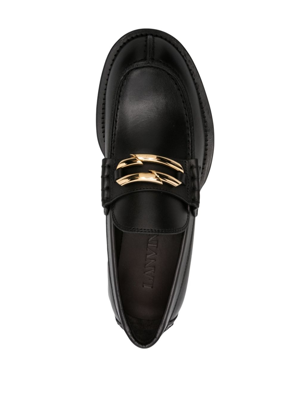Buckled Black Leather Loafers