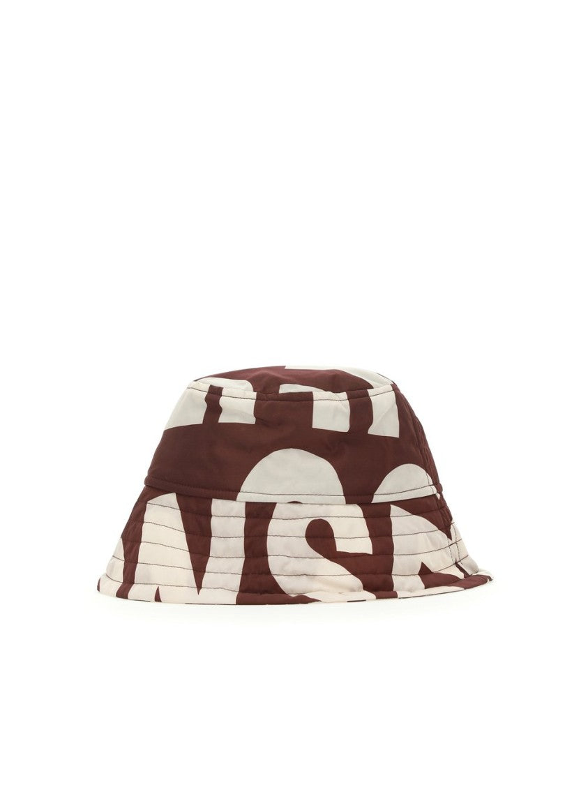 All-Over Logo Bucket Hat With Contrast Stitching