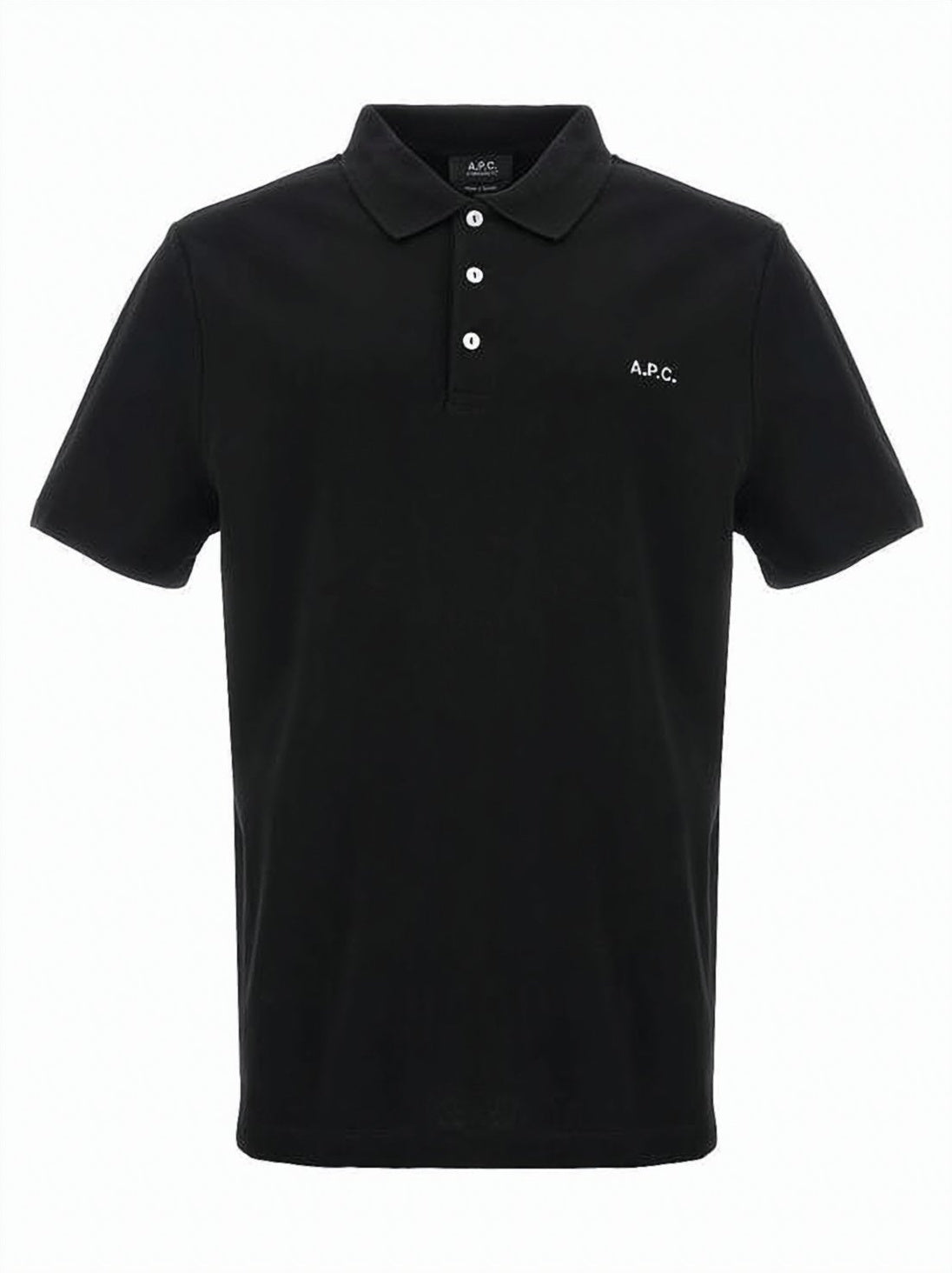 Black Polo Shirt with Traditional Collar