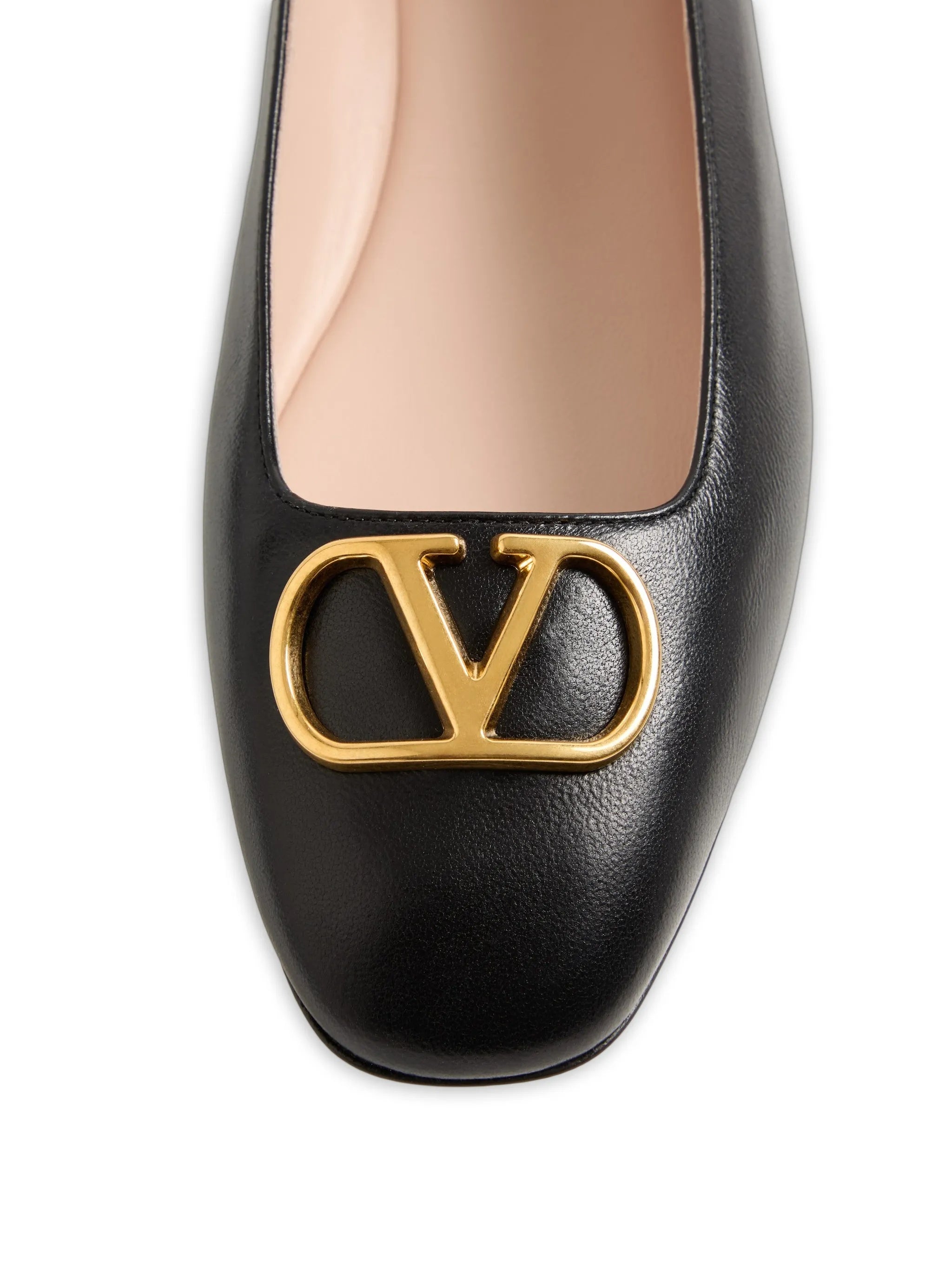 Black Vlogo Signature Pointed Toe Ballerinas