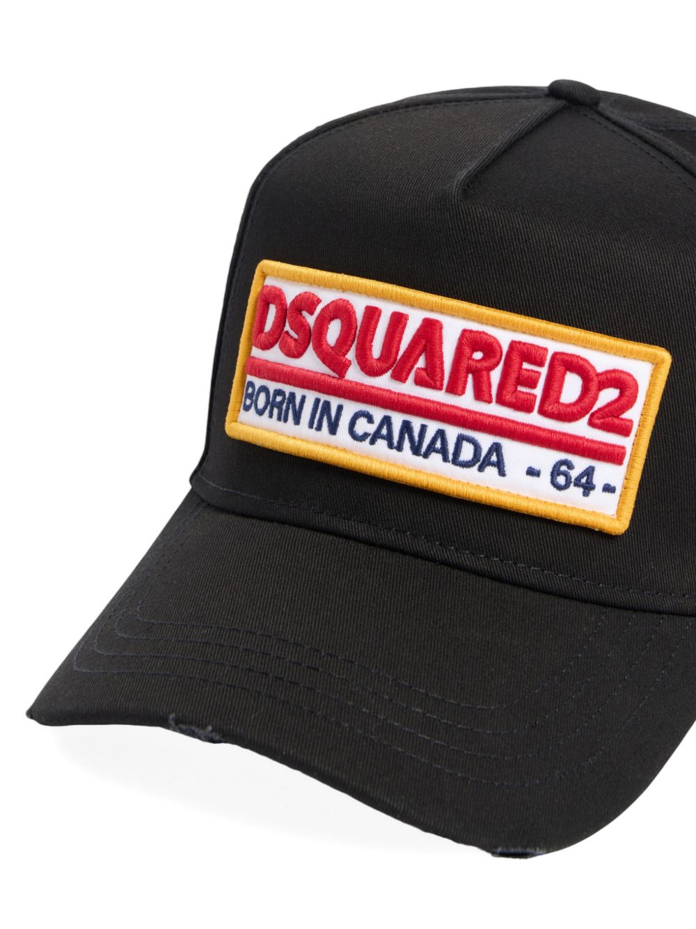 Black Baseball Cap With Bold Patch And Adjustable Strap