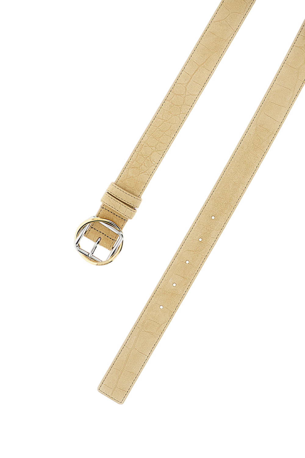 Beige Suede Leather Belt