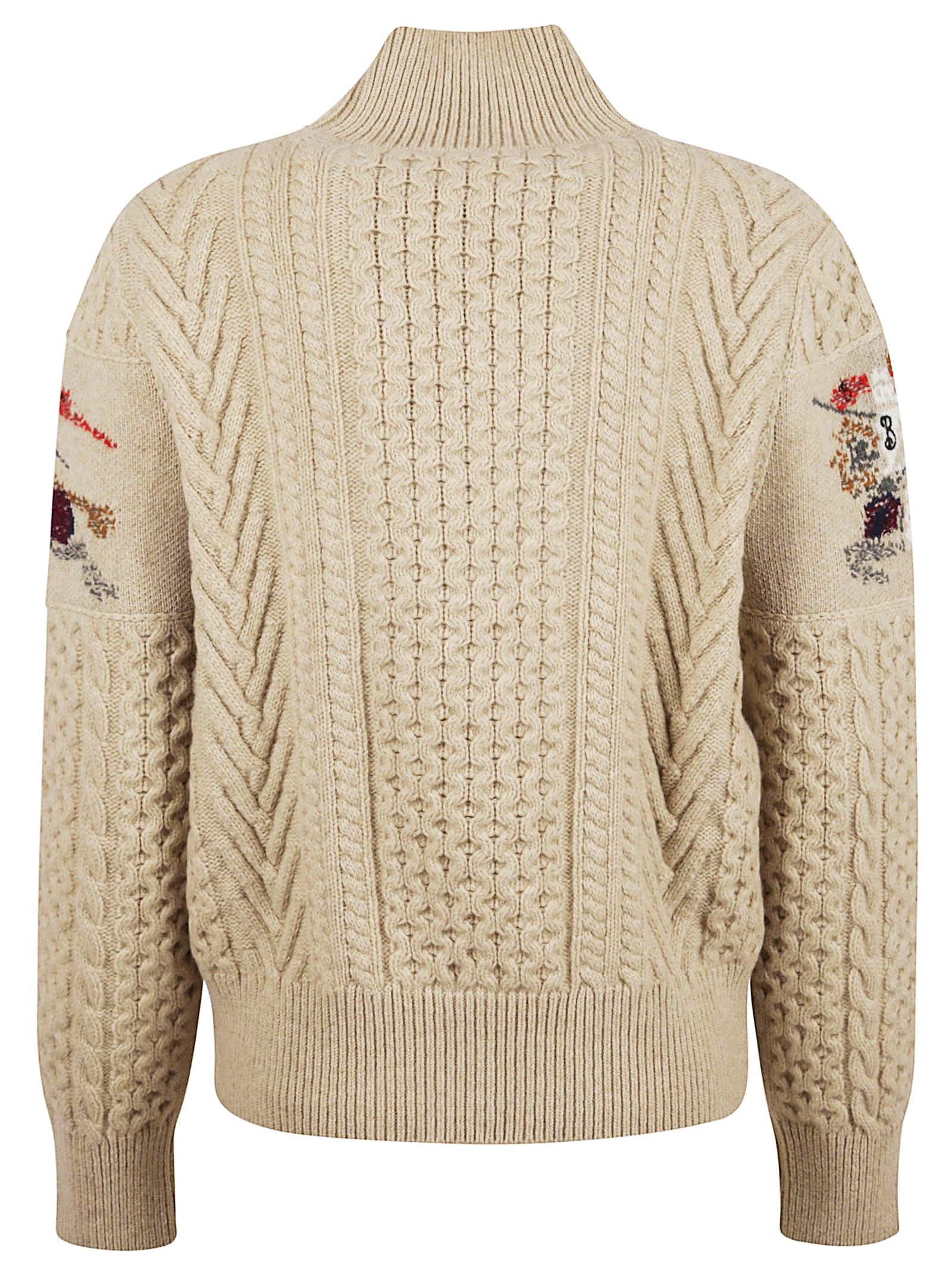 Heavyweight Aran-Knit Turtleneck Sweater