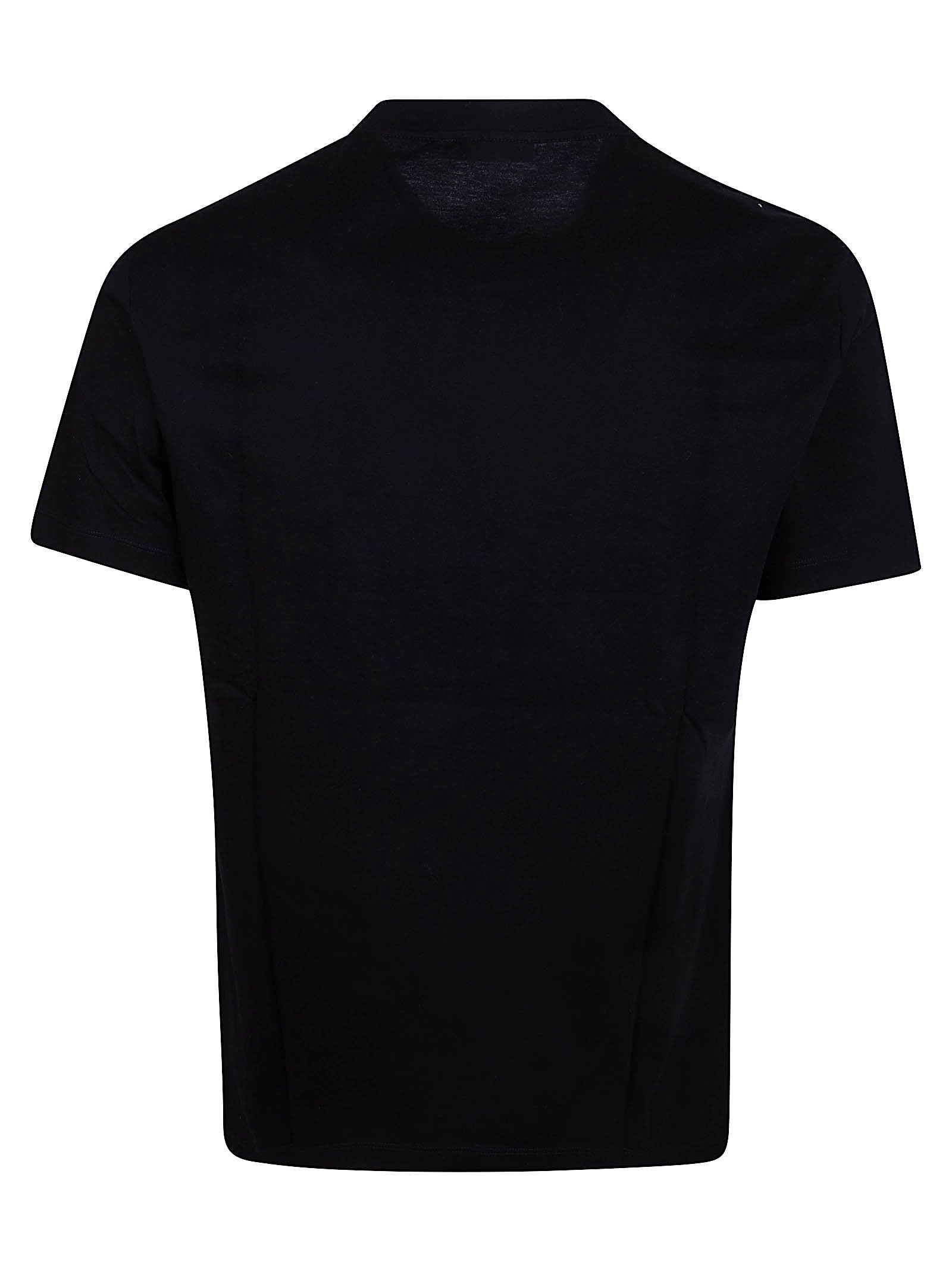 Short-Sleeve Black T-Shirt with Ornate Silver Graphics